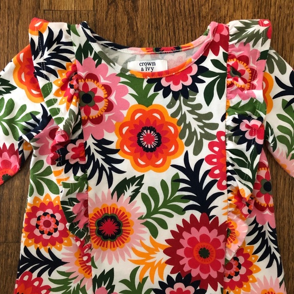 Crown & Ivy Flower Print Dress Size 2T - Picture 2 of 3